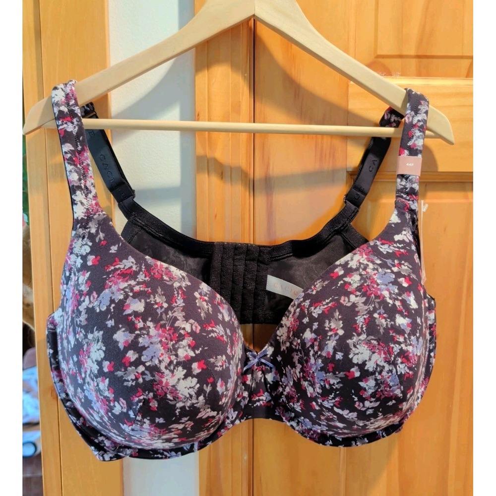 NWT Beautiful Print Cacique Lightly Lined T-Shirt Full Coverage Bra Size 44 F